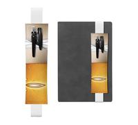 WXWJSHMGC Beer Bubble Print 2pcs Adjustable Elastic Band Pen Holder Pu Leather Pen Sleeve Pouch for Hardcover Journals, Notebooks for Back to School Gift