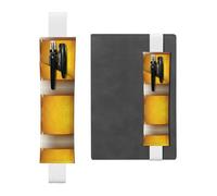 WXWJSHMGC Beer Foam Print 2pcs Adjustable Elastic Band Pen Holder Pu Leather Pen Sleeve Pouch for Hardcover Journals, Notebooks for Back to School Gift