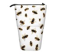WXWJSHMGC Bees and Honey Print Pencil Telescopic Case Versatile Storage Bag,Office, and Adult Storage Box Gifts