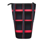WXWJSHMGC Black and Red Striped Print Pencil Telescopic Case Versatile Storage Bag,Office, and Adult Storage Box Gifts