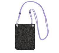 WXWJSHMGC Black Leopard Pattern Print Mini Crossbody Phone Bag - Ladies Purse for Mobile and Smart Phones
