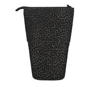WXWJSHMGC Black Leopard Pattern Print Pencil Telescopic Case Versatile Storage Bag,Office, and Adult Storage Box Gifts