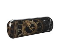 WXWJSHMGC Black Marble Print Leather Pencil Case Zipper Pen Makeup Cosmetic Holder Pouch Stationery Bag for School, Work, Office