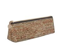 WXWJSHMGC Brick Wall Print Leather Pencil Case,Fountain Pen Case,Personalised Portable Big Capacity Study Pencil Case for Secondary School Girls Boys