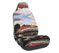 WXWJSHMGC Bridge Sunset River Landscape Print Universal Auto Car Front Seat Covers Bucket Seats Auto Interior Accessories Protector Fit For Most Car(1pcs)