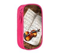 WXWJSHMGC Butterfly and Cello Print Large Capacity Double Layer Pencil Case with Zipper - Durable Fabric School Pouch for Pens,- Ideal for Students