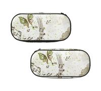 WXWJSHMGC Butterfly and Cello Print Pencil Bag Large Pouch Bag with 3 Compartments Pen Case Card Coin Holder for Boys Girls School Stationery