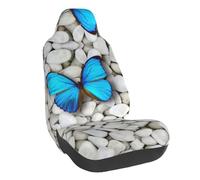 WXWJSHMGC Butterfly And Stone Print Universal Auto Car Front Seat Covers Bucket Seats Auto Interior Accessories Protector Fit For Most Car(1pcs)