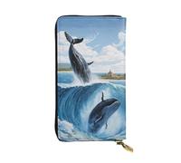 WXWJSHMGC Cart Blue Mermaid Print Fashion Long Wallet Shopping Clutch Purse Pu Leather Handbags for Ladies,Men's Wallets