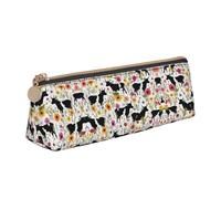 WXWJSHMGC Cattle Farm Sanctuary Print Leather Pencil Case,Fountain Pen Case,Personalised Portable Big Capacity Study Pencil Case for Secondary School Girls Boys