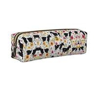 WXWJSHMGC Cattle Farm Sanctuary Print Leather Pencil Case Simple,with Metallic Zipper Pocket,Storage Pouch for Girls Boys Student College Middle School
