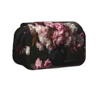 WXWJSHMGC Cherry Blossom Bouquet Print Pen Case Bag - Portable Double Layer Storage Pencil Bag for Child, Girls, Boys and Adults
