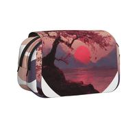 WXWJSHMGC Cherry Blossom Print Pen Case Bag - Portable Double Layer Storage Pencil Bag for Child, Girls, Boys and Adults