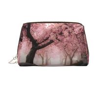 WXWJSHMGC Cherry Blossom Season Print Makeup Bag Portable Leather Waterproof Cosmetic Bag Clutch Makeup Brush Bag (6.7x4.3in)