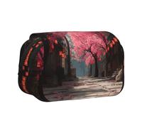 WXWJSHMGC Cherry Blossom Season Print Pen Case Bag - Portable Double Layer Storage Pencil Bag for Child, Girls, Boys and Adults