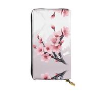 WXWJSHMGC Cherry Floral Print Fashion Long Wallet Shopping Clutch Purse Pu Leather Handbags for Ladies,Men's Wallets