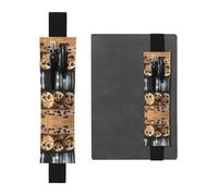 WXWJSHMGC Chocolate Chip Print 2pcs Adjustable Elastic Band Pen Holder Pu Leather Pen Sleeve Pouch for Hardcover Journals, Notebooks for Back to School Gift