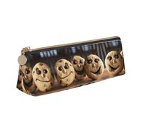 WXWJSHMGC Chocolate Chip Print Leather Pencil Case,Fountain Pen Case,Personalised Portable Big Capacity Study Pencil Case for Secondary School Girls Boys