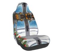 WXWJSHMGC Christmas Tree Print Universal Auto Car Front Seat Covers Bucket Seats Auto Interior Accessories Protector Fit For Most Car(1pcs)