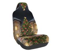 WXWJSHMGC Christmas Tree Print Universal Auto Car Front Seat Covers Bucket Seats Auto Interior Accessories Protector Fit For Most Car(1pcs)