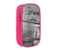 WXWJSHMGC City View Print Large Capacity Double Layer Pencil Case with Zipper â€“ Durable Fabric School Pouch for Pens,â€“ Ideal for Students