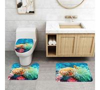 WXWJSHMGC Clown Fish print 3 Piece Super Plush Non-Slip Bath Mat Rug Set Toilet Carpet Rugs