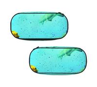 WXWJSHMGC Colorful Fish Groups Print Pencil Bag Large Pouch Bag with 3 Compartments Pen Case Card Coin Holder for Boys Girls School Stationery