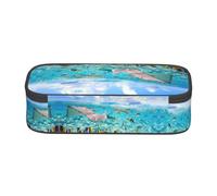 WXWJSHMGC Colorful Fishes Print Pencil Case - Cute Pencil Case with Zip Closure Large Pencil Box for Student