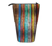 WXWJSHMGC Colorful Rainbow Stripe Print Pencil Telescopic Case Versatile Storage Bag,Office, and Adult Storage Box Gifts