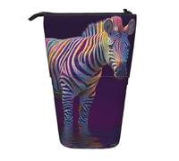 WXWJSHMGC Coloured Zebra Print Pencil Telescopic Case Versatile Storage Bag,Office, and Adult Storage Box Gifts