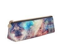 WXWJSHMGC Complex Color Print Leather Pencil Case,Fountain Pen Case,Personalised Portable Big Capacity Study Pencil Case for Secondary School Girls Boys