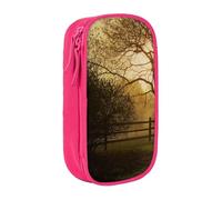 WXWJSHMGC Countryside Farm Print Large Capacity Double Layer Pencil Case with Zipper â€“ Durable Fabric School Pouch for Pens,â€“ Ideal for Students