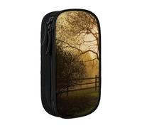 WXWJSHMGC Countryside Farm Print Large Capacity Double Layer Pencil Case with Zipper â€“ Durable Fabric School Pouch for Pens,â€“ Ideal for Students