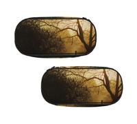 WXWJSHMGC Countryside Farm Print Pencil Bag Large Pouch Bag with 3 Compartments Pen Case Card Coin Holder for Boys Girls School Stationery