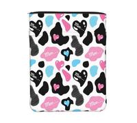 WXWJSHMGC Cow Hide with Hearts Moo Love Print Book Cover with Zipper,Waterproof Book Sleeve Pouch with Front Pocket, Book Protector for Paperbacks,Multifunctional Storage Bag for Hardcovers