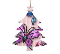 WXWJSHMGC Cute Butterfly Print Christmas Bauble Christmas Tree Decorations Wooden Hanging Xmas Gifts Pendant(2pcs)