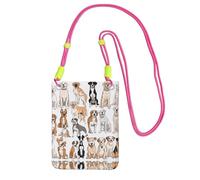 WXWJSHMGC Cute Chihuahua Pug Pattern Print Mini Crossbody Phone Bag - Ladies Purse for Mobile and Smart Phones