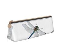 WXWJSHMGC Cute Dragonfly Print Leather Pencil Case,Fountain Pen Case,Personalised Portable Big Capacity Study Pencil Case for Secondary School Girls Boys