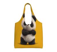 WXWJSHMGC Cute Panda Print Canvas Tote Bag For Women - Printed Large Shopper Bag With Long Handle, Eco-Friendly Commuting Work Bag