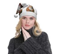 WXWJSHMGC Cute Squirrel Print Plush Christmas Hat Unisex Xmas Holiday Hat For Christmas New Year Festive Holiday Partyï¼ˆ2pcs