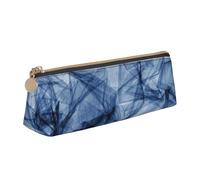 WXWJSHMGC Dark Blue Marble Print Leather Pencil Case,Fountain Pen Case,Personalised Portable Big Capacity Study Pencil Case for Secondary School Girls Boys