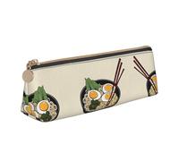 WXWJSHMGC Delicious Sweet Ramen Print Leather Pencil Case,Fountain Pen Case,Personalised Portable Big Capacity Study Pencil Case for Secondary School Girls Boys