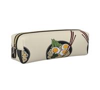 WXWJSHMGC Delicious Sweet Ramen Print Leather Pencil Case Simple,with Metallic Zipper Pocket,Storage Pouch for Girls Boys Student College Middle School
