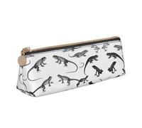 WXWJSHMGC Different Types of Lizard Print Leather Pencil Case,Fountain Pen Case,Personalised Portable Big Capacity Study Pencil Case for Secondary School Girls Boys
