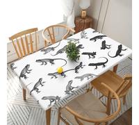 WXWJSHMGC Different Types Of Lizard Rectangular Tablecloth Table,Fitted Elastic Edged Waterproof Table Cloth For Dinning Room Outdoor Patio Party (5ft 152x76cm)