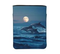 WXWJSHMGC Dolphins Swim in The Ocean Print Book Cover with Zipper,Waterproof Book Sleeve Pouch with Front Pocket, Book Protector for Paperbacks,Multifunctional Storage Bag for Hardcovers