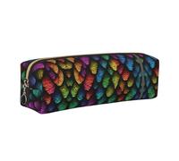 WXWJSHMGC Dragon Scale Print Leather Pencil Case Simple,with Metallic Zipper Pocket,Storage Pouch for Girls Boys Student College Middle School