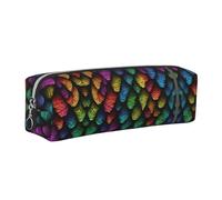 WXWJSHMGC Dragon Scale Print Leather Pencil Case Simple,with Metallic Zipper Pocket,Storage Pouch for Girls Boys Student College Middle School