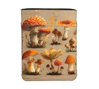 WXWJSHMGC Edible Mushrooms Print Book Cover with Zipper,Waterproof Book Sleeve Pouch with Front Pocket, Book Protector for Paperbacks,Multifunctional Storage Bag for Hardcovers