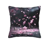 WXWJSHMGC Falling Cherry Blossoms Print Decorative Throw Pillow Cover,Square Cushion Cover For Couch Bed Living Room Sofa Pillowcases,Four Season Universal(2pcs)